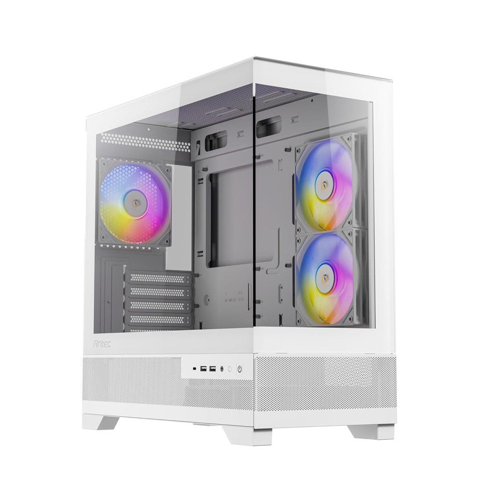 CASE PC ANTEC CX500M WHITE MID TOWER - 3 VENTILADORES, 2 VIDRIOS TEMPLADOS, DISEÑO MODERNO - 1