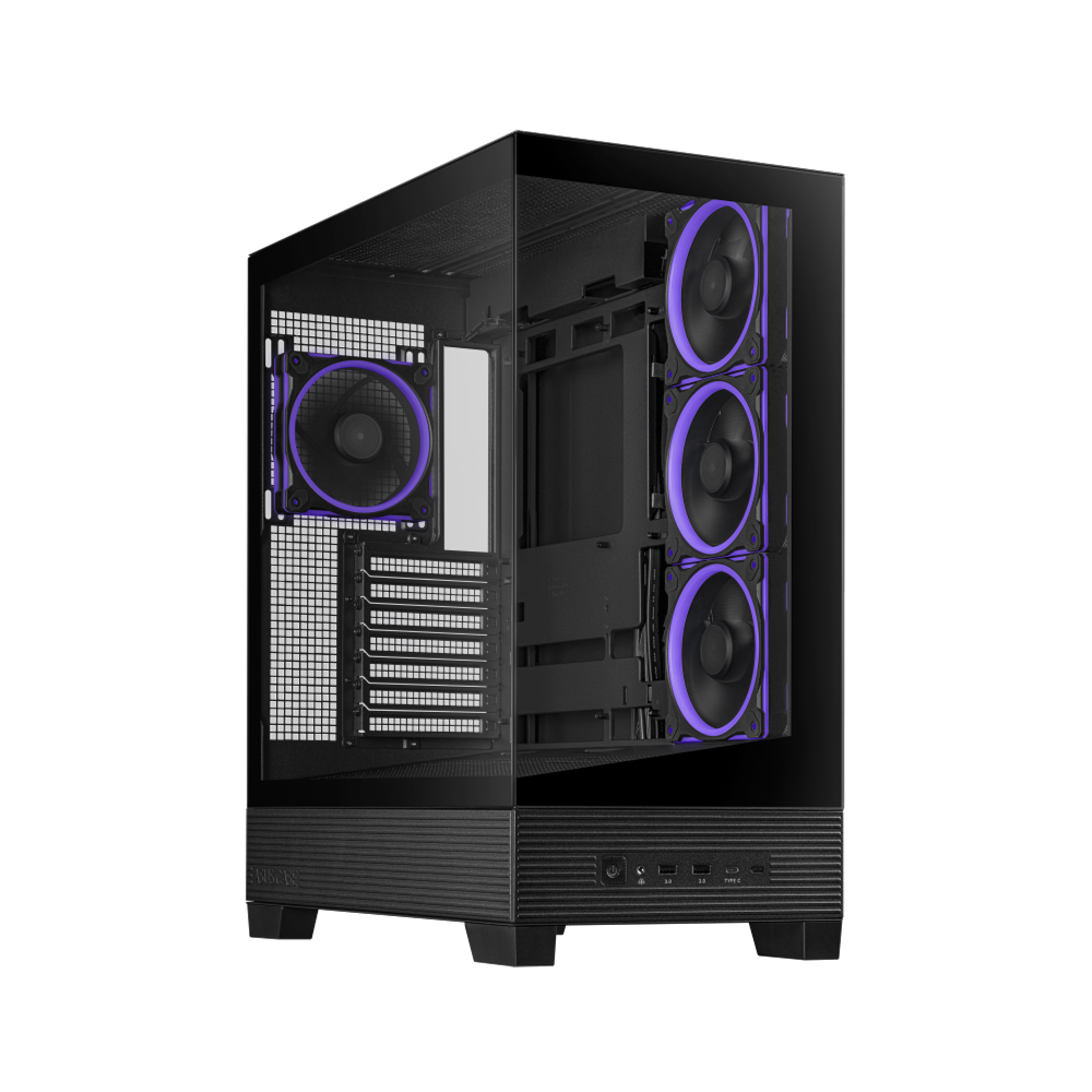 CASE MID TOWER ASUS A31 PLUS ARGB NEGRO - DISEÑO ELEGANTEMENTE ILUMINADO PARA PC GAMING Y ESTACIÓN DE TRABAJO - 1