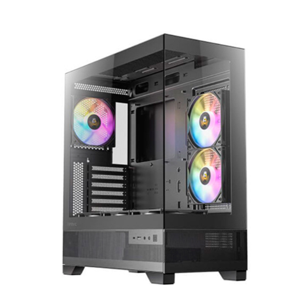 CAJA PARA PC ANTEC CX700 BK - DISEÑO 3 VENTANAS, 2 VENTILADORES, COLOR NEGRO, SOPORTE ATX - 1