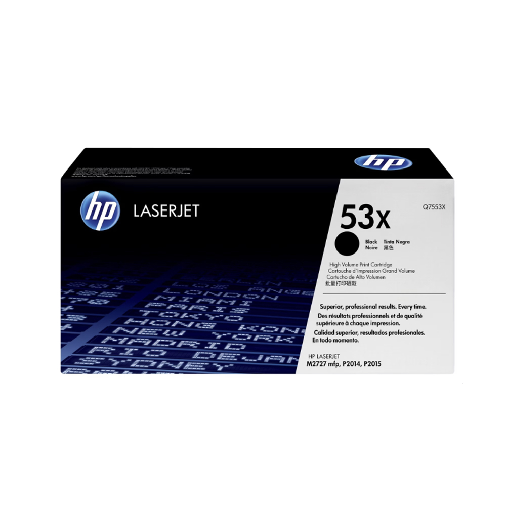TONER HP Q7553X (53X) COMPATIBLE PARA IMPRESORA LASER P2015 - ALTA CAPACIDAD Y CALIDAD NEGROS - 1