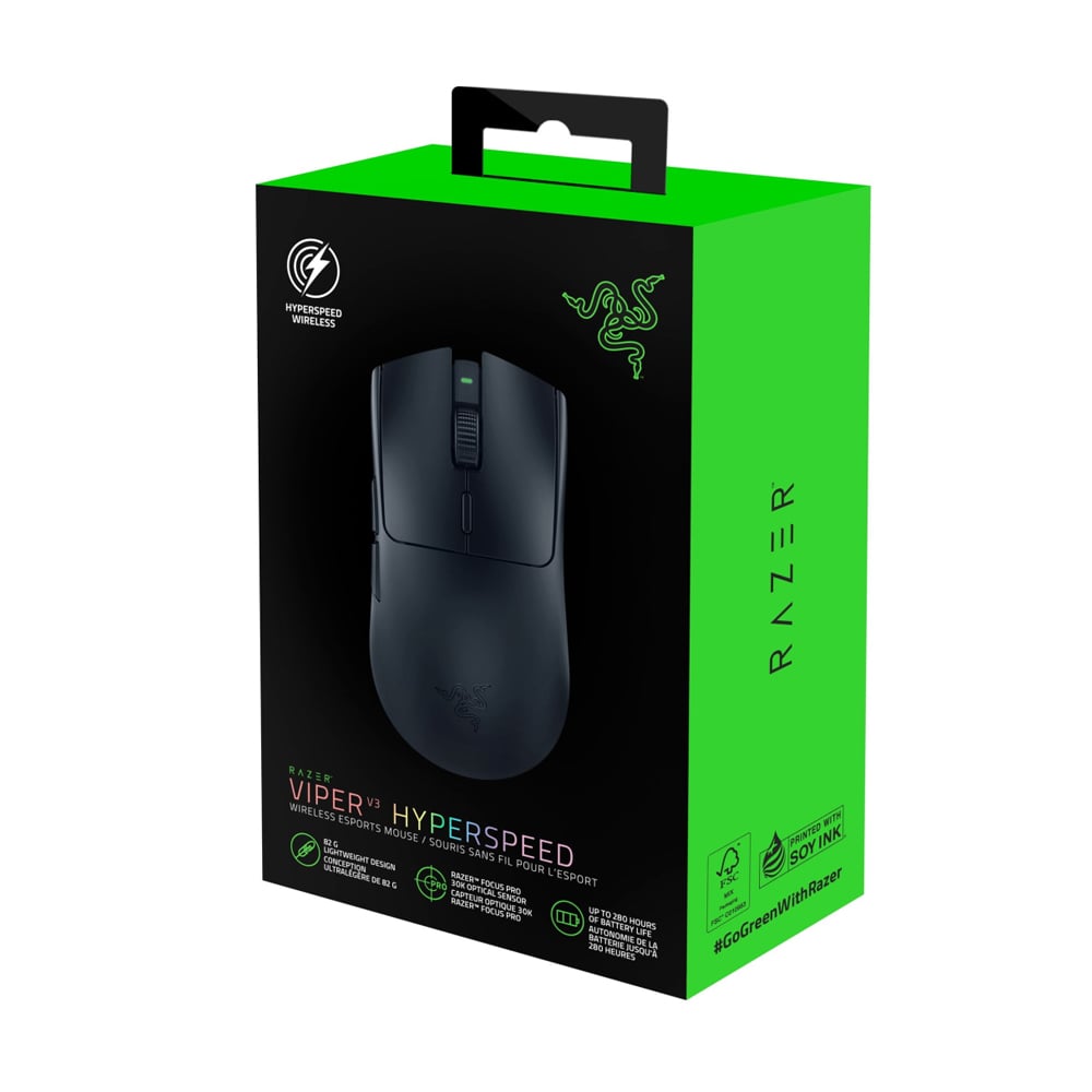 MOUSE RAZER VIPER V3 HYPERSPEED: INALÁMBRICO, 30K DPI, LIGERO (82G), MULTI-DISPOSITIVO, COLOR NEGRO - 1