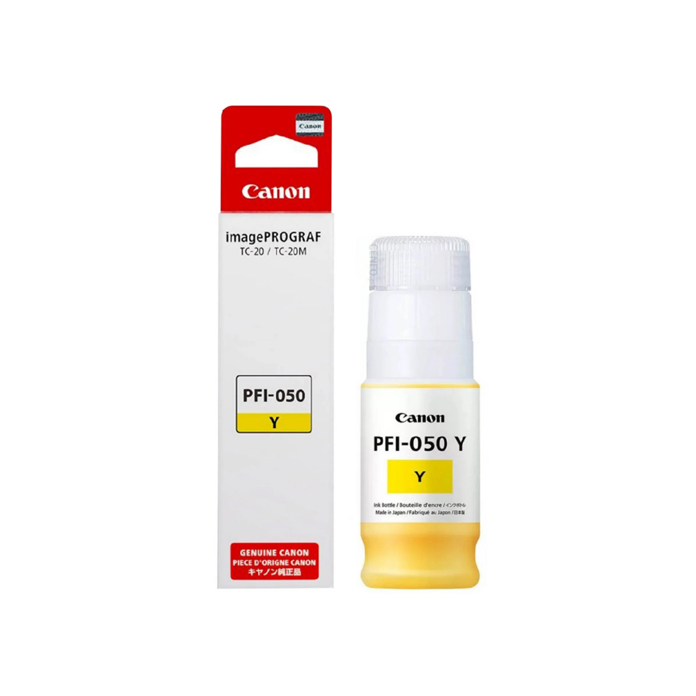 TINTA CANON PFI-050Y AMARILLA 70ML PARA IMPRESORAS, ALTA CALIDAD DE IMPRESIÓN Y RENDIMIENTO FIABLE - 1