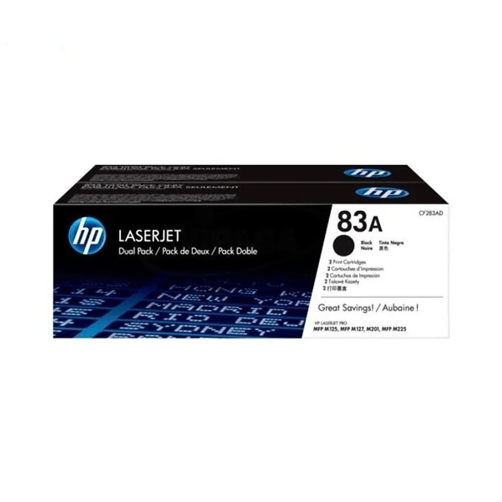 TONER HP 83AD NEGRO ORIGINAL PARA IMPRESORAS - RENDIMIENTO DE 3000 PÁGINAS (CAJA DE 2) - 1
