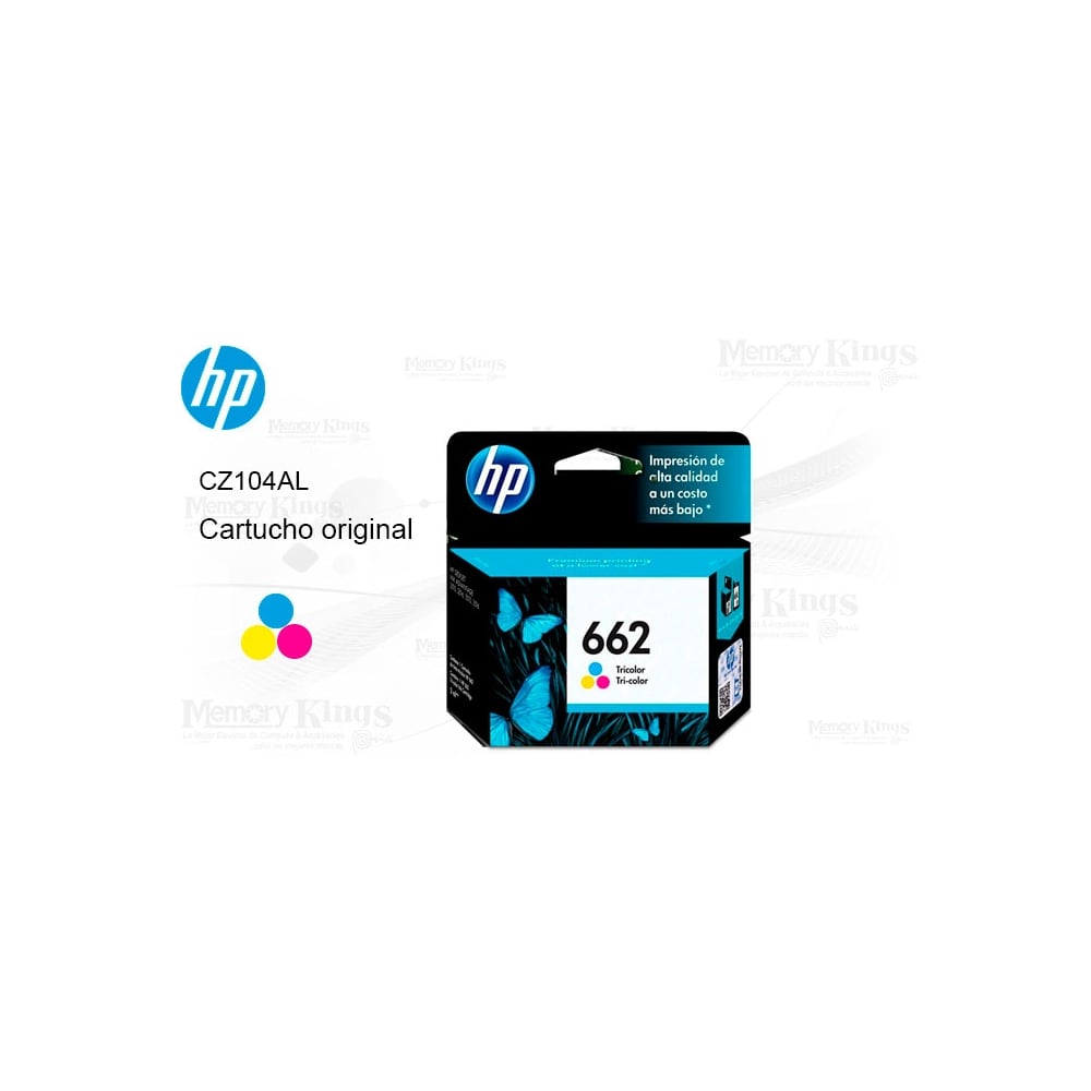 CARTUCHO DE TINTA HP 662 TRICOLOR ORIGINAL - 100 PÁGINAS DE IMPRESIONES DE ALTA CALIDAD - 1