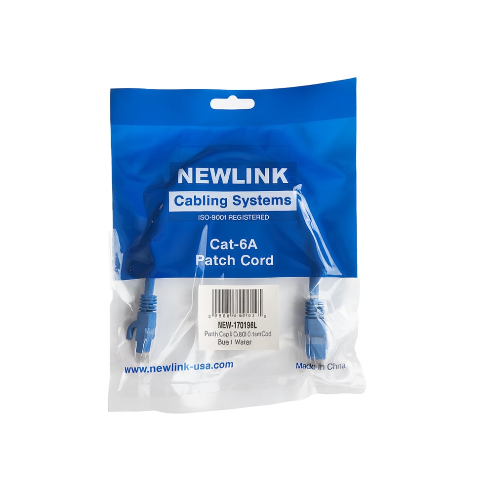 CABLE DE RED NEWLINK CAT6A 1 PIE AZUL | CONEXIÓN RÁPIDA Y FIABLE PARA INTERNET DE ALTA VELOCIDAD - 1
