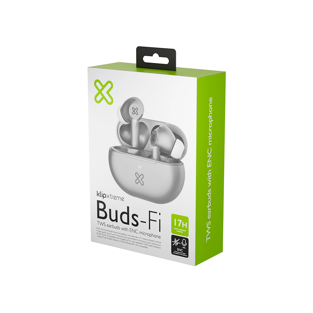 AUDÍFONOS KLIP XTREME KTE-015WH TRUE WIRELESS BLUETOOTH BLANCO - RESISTENCIA IPX Y 17 HORAS DE BATERÍA - 1