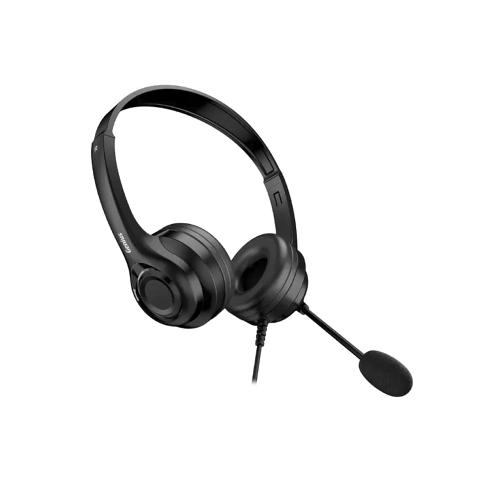 AUDÍFONOS GENIUS HS-235U CON MICRÓFONO, 40MM, USB-A, COLOR NEGRO, IDEALES PARA GAMING Y TRABAJO. - 1