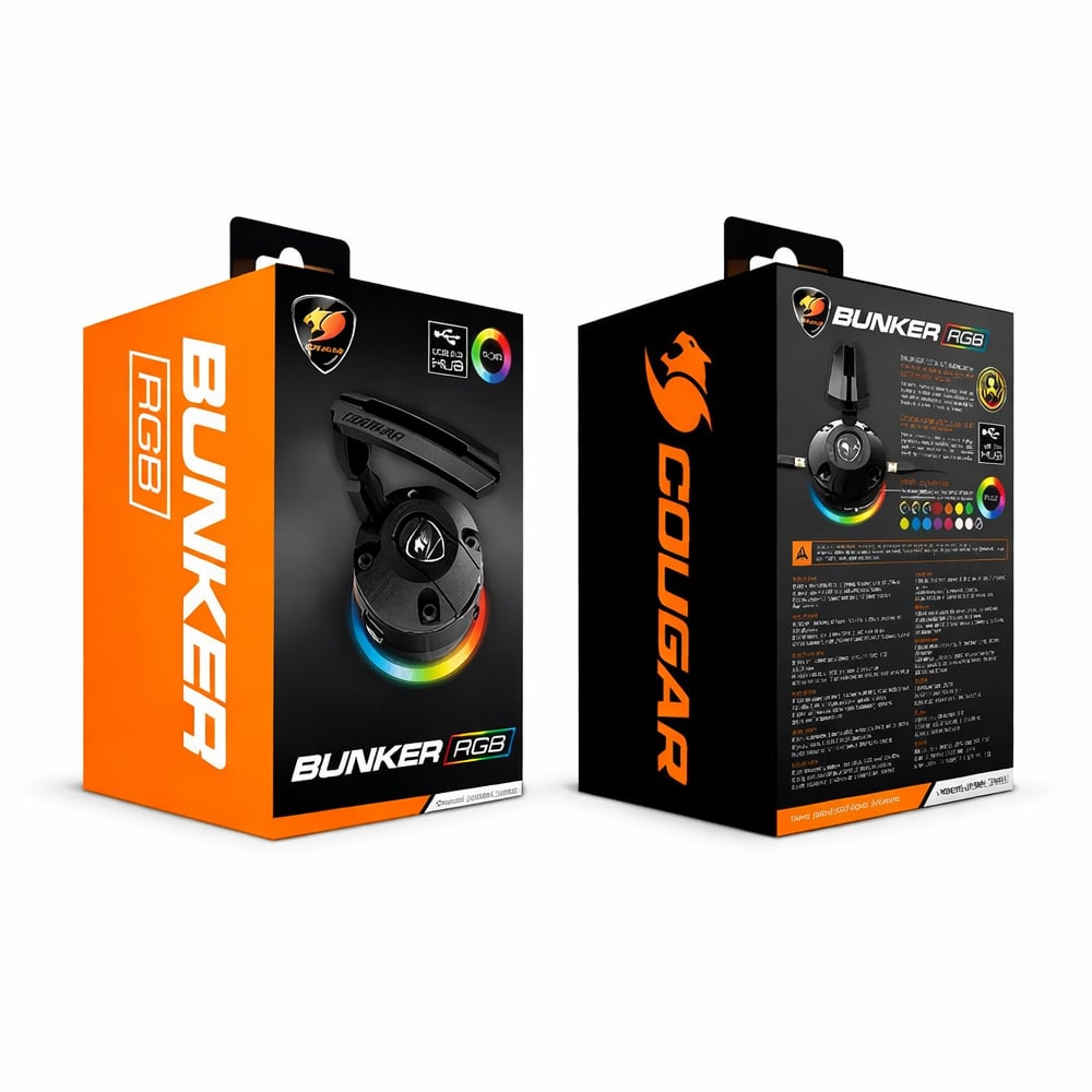 TENSOR DE CABLE DE MOUSE COUGAR BUNKER RGB - SOPORTE AJUSTABLE Y GESTIÓN DE CABLES ILUMINADO - 1