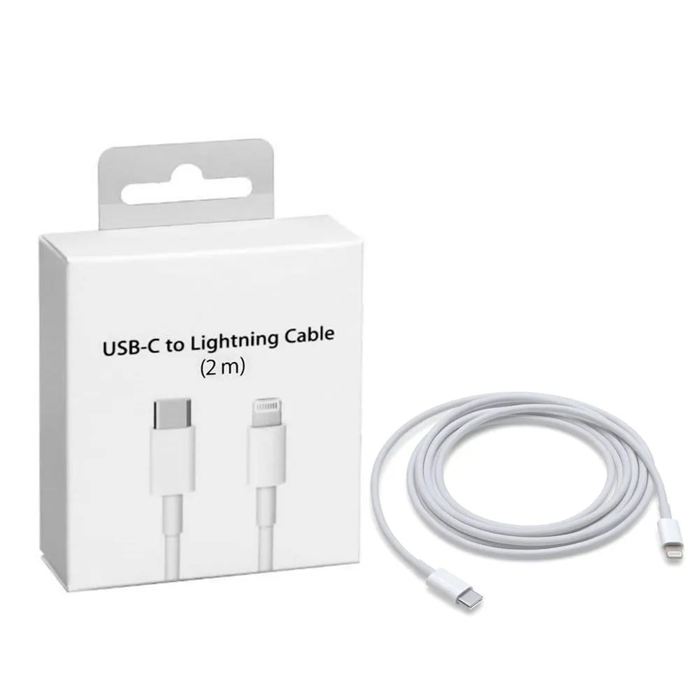 CABLE DE DATOS LIGHTNING A USB-C DE 2M PARA DISPOSITIVOS APPLE, COMPATIBLE CON IPAD, IPOD, MAC Y AIRPODS - 1