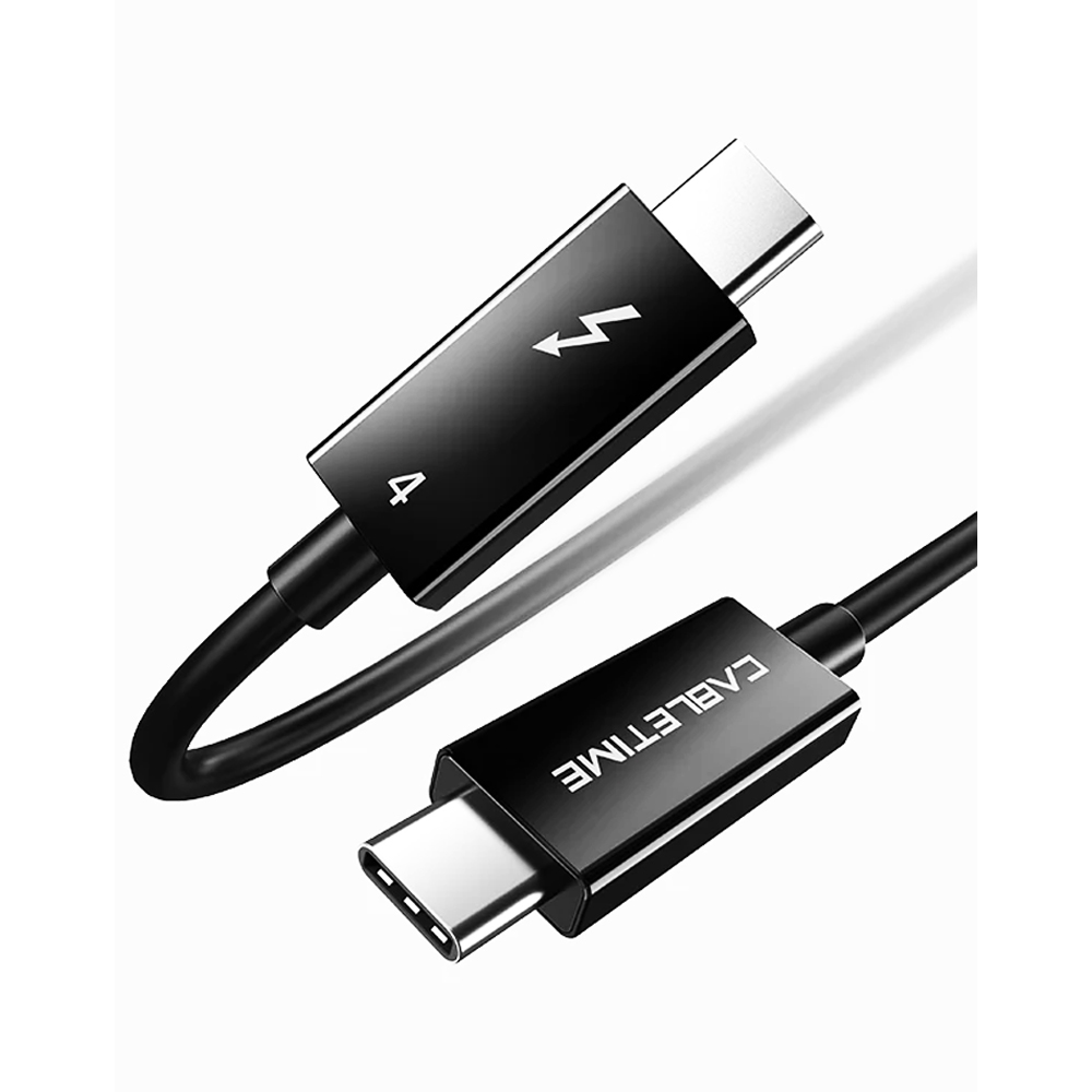 CABLE THUNDERBOLT 4 CABLETIME CT40E 0.5MTS 100W - ALTA VELOCIDAD Y CARGA RÁPIDA - 1