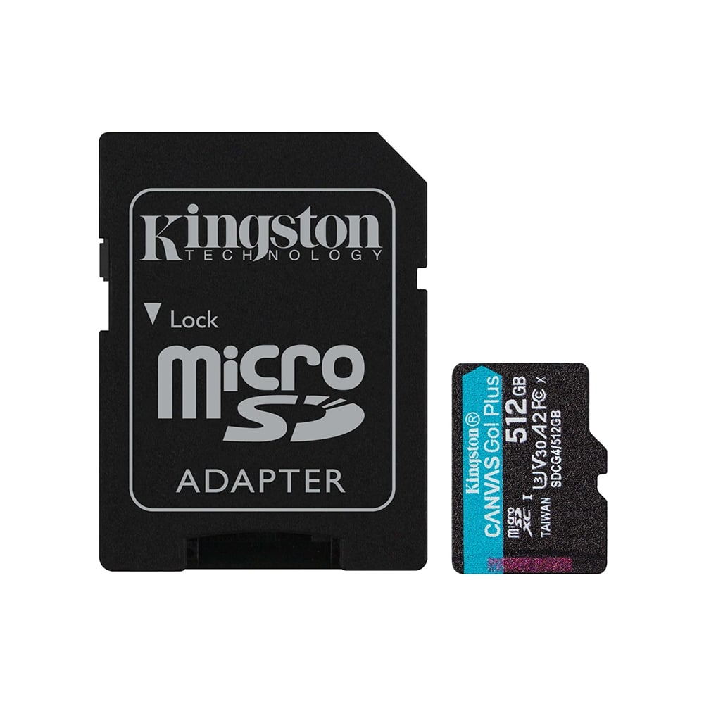 TARJETA MICROSDXC KINGSTON CANVAS GO! PLUS 512GB - 200MB/S LEER, 160MB/S ESCRIBIR, UHS-I V30 - 1