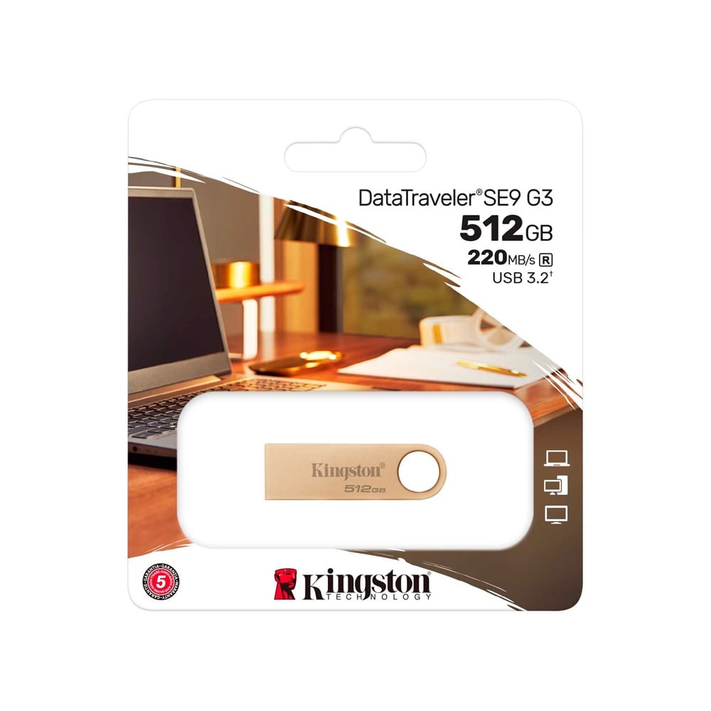 MEMORIA USB KINGSTON DATATRAVELER SE9 G3 DE 512GB, RÁPIDA Y COMPACTA CON USB 3.2 GEN 1 TIPO-A - 1