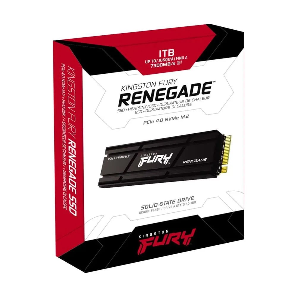 KINGSTON FURY RENEGADE SSD 1TB M.2 2280 NVME 4.0 - RÁPIDO Y COMPATIBLE CON PC, LAPTOPS Y PS5 - 1