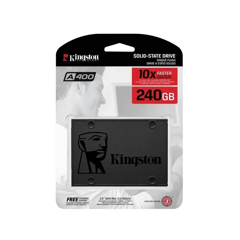 KINGSTON A400 240GB SSD 2.5' SATA III - VELOCIDAD HASTA 500MB/S - IDEAL PARA MEJORAR TU PC - 1
