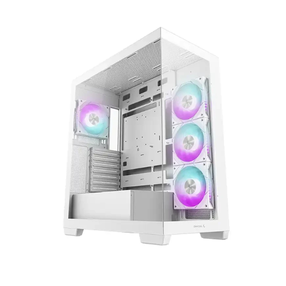 CAJA GAMING DEEPCOOL CG580 BLANCA CON PANELES DE VIDRIO TEMPLADO, ESPACIO PARA 4 VENTILADORES Y PSU - 1
