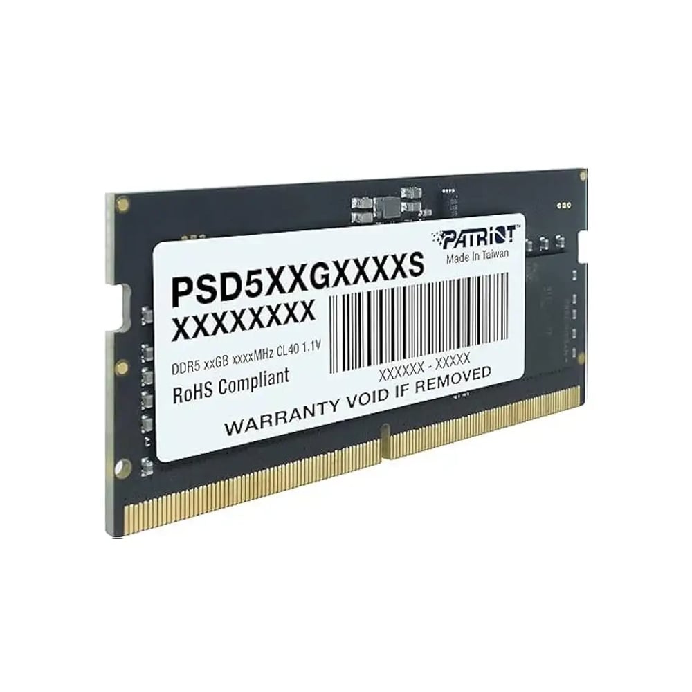 MEMORIA LAPTOP SODIMM PATRIOT DDR5 16GB 5600MHZ - ALTA VELOCIDAD, COLOR NEGRO, COMPATIBLE CON DDR5 - 1