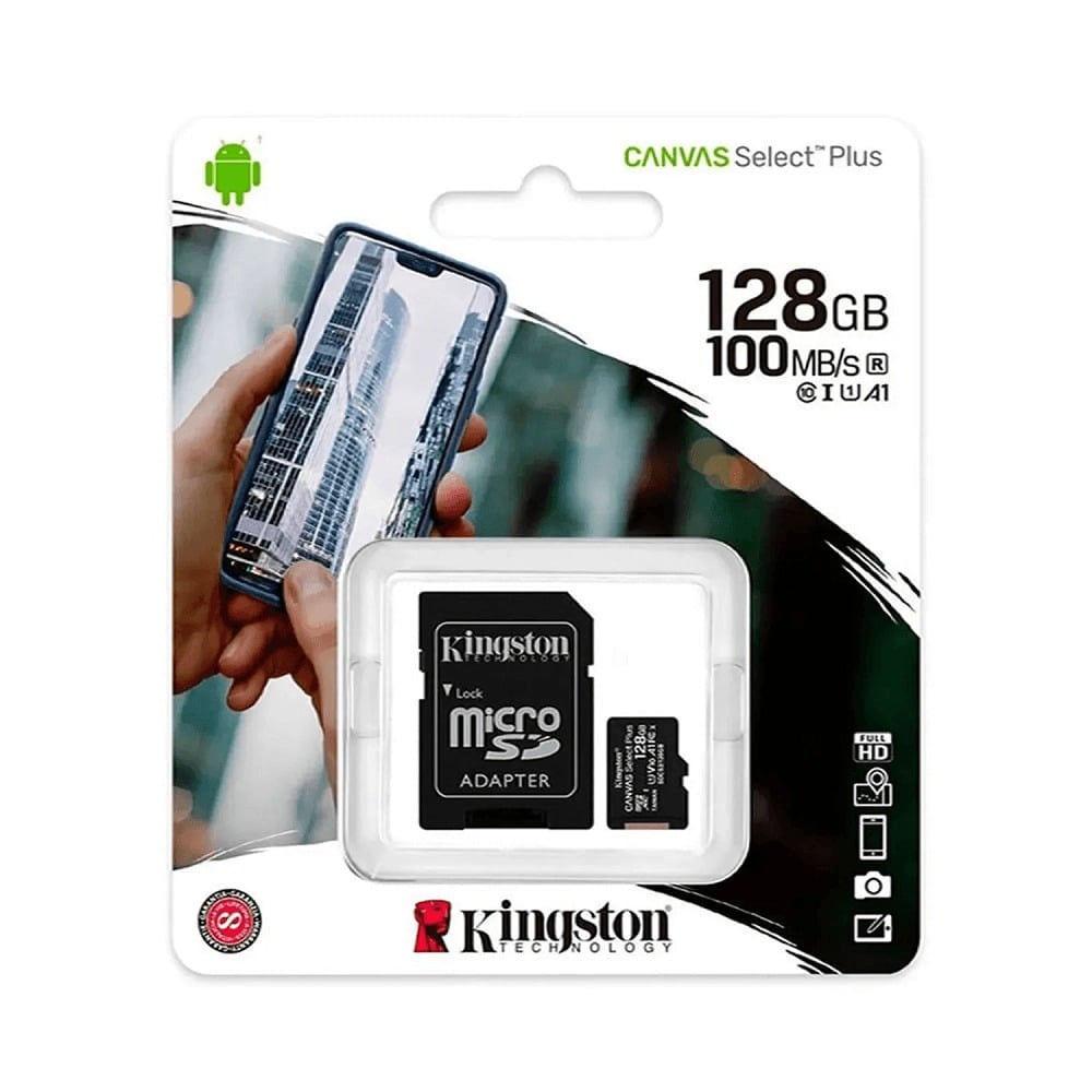 TARJETA MICROSDXC KINGSTON SELECT PLUS 128GB, ALTA VELOCIDAD, IDEAL PARA FOTOS Y VIDEOS 4K - 1