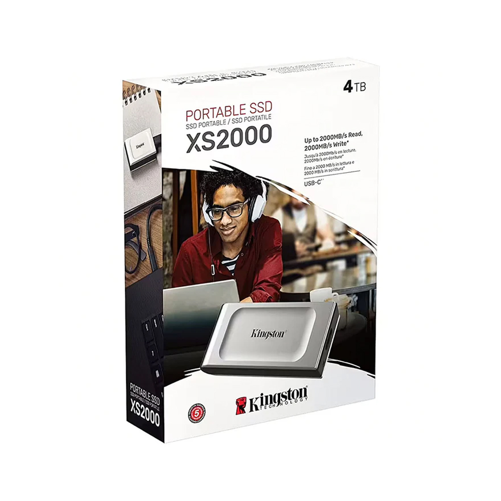KINGSTON XS2000 SSD EXTERNO 4TB - CONEXIÓN USB 3.2 GEN 2X2 TIPO-C, ALTA VELOCIDAD Y PORTABILIDAD - 1