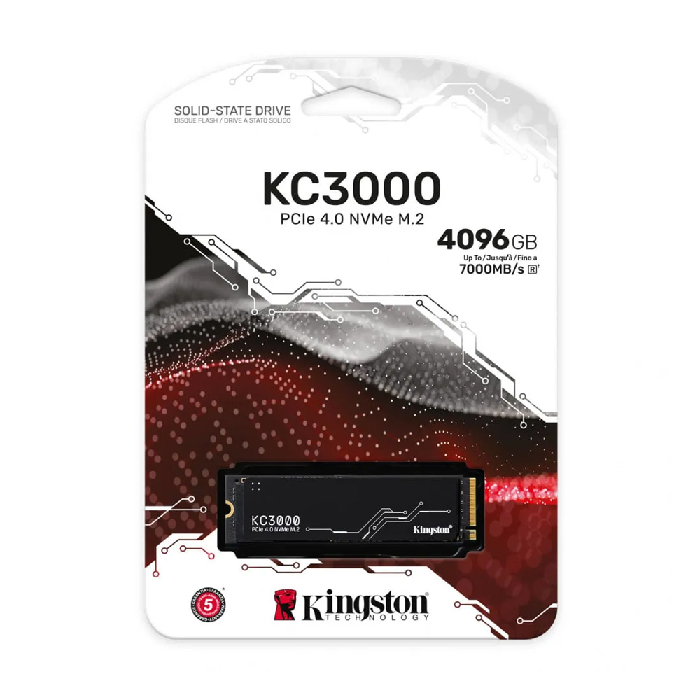 KINGSTON KC3000 SSD M.2 2280 4TB NVME 4.0 - 7000MB/S PARA ESCRITORIO Y PORTÁTIL, ALTA VELOCIDAD - 1