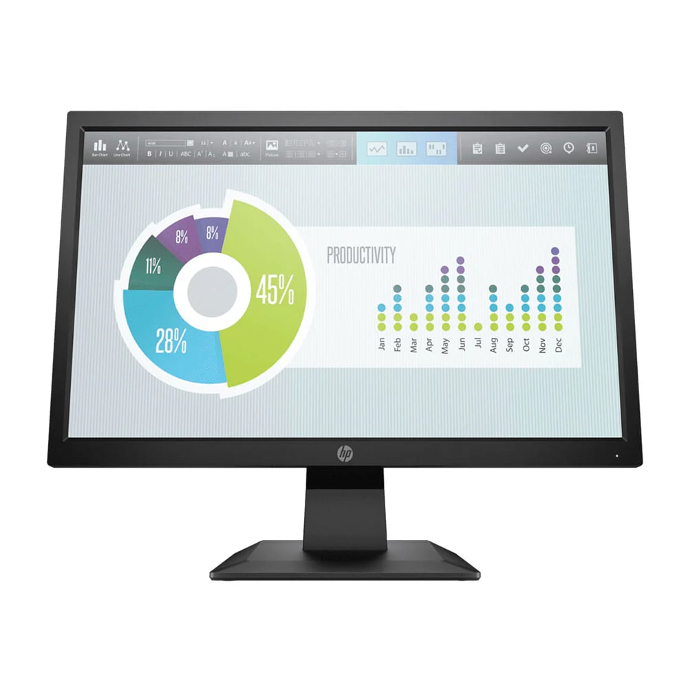 MONITOR HP P204V 19.5' HD+ ANTIRREFLEJO, CONEXIÓN HDMI/VGA, IDEAL PARA TRABAJO Y ENTRETENIMIENTO. - 1