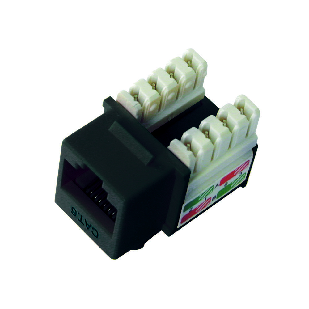 ADAPTADOR JACK RJ45 CAT 6 DE DIXON, COLOR NEGRO, PARA CONEXIONES RÁPIDAS Y SEGURAS - 1