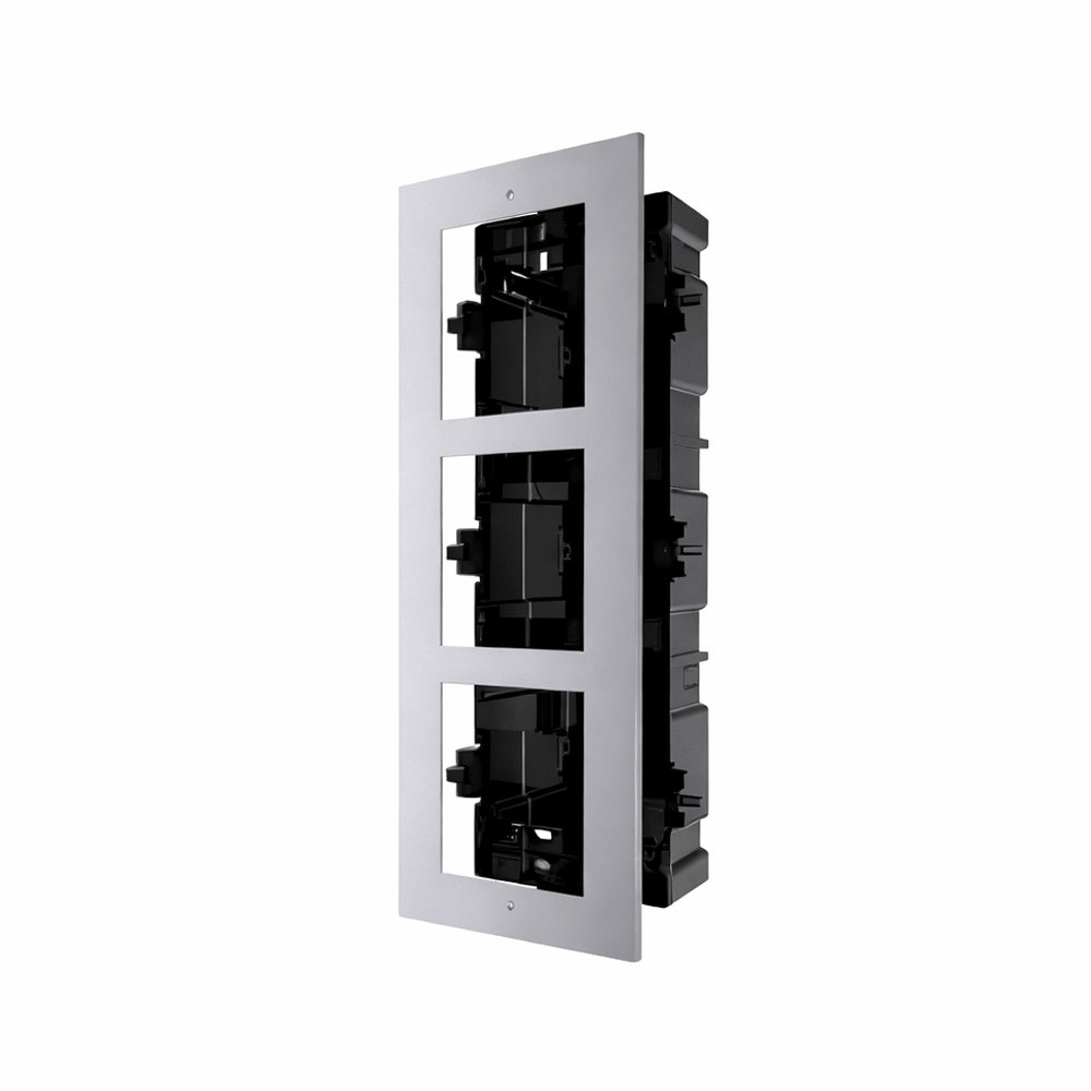 MONTAJE EMPOTRADO HIKVISION DS-KD-ACF3 PARA VIDEOPORTERO - DISEÑO DE 3 MÓDULOS, COLOR PLÁSTICO - 1