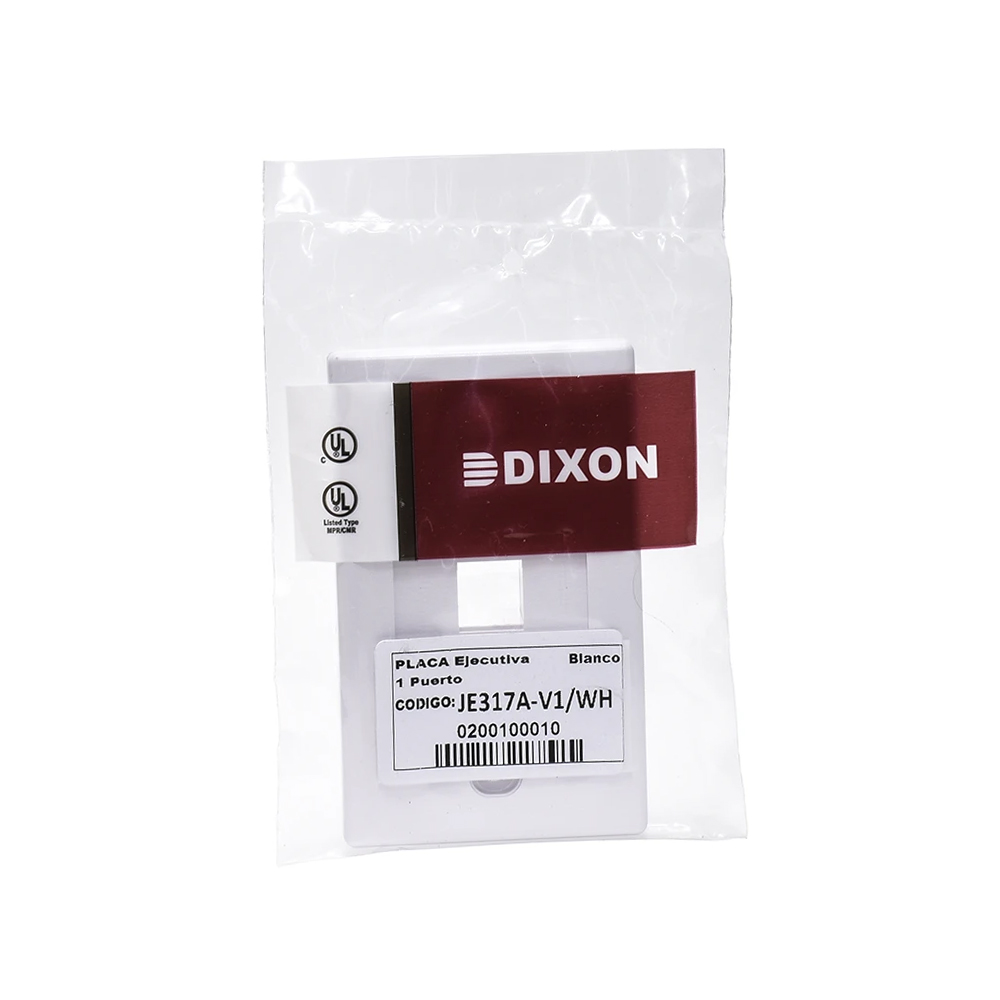 PLACA EJECUTIVA VERTICAL DIXON JE317A-V1 CAPACIDAD 1 PUERTO COLOR BLANCO - 1