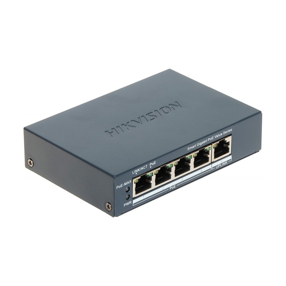 HIKVISION SMART SWITCH ADMINIS 4 POE GIGABIT 1000M - 45W BAJO CONSUMO, IDEAL PARA REDES EFICIENTES - 1