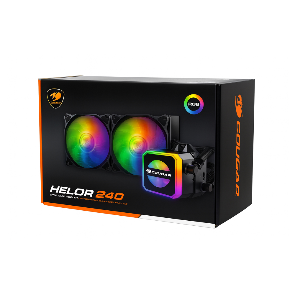 REFRIGERACIÓN LÍQUIDA CPU COUGAR HELOR 240 RGB - ALTO RENDIMIENTO, DISEÑO ATRACTIVO Y FÁCIL INSTALACIÓN - 1