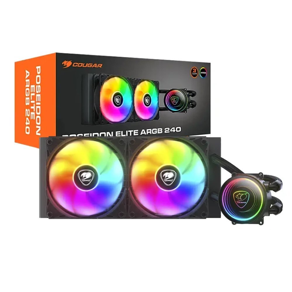 ENFRIADOR LÍQUIDO CPU COUGAR POSEIDON ELITE 240, 240MM, ALTO RENDIMIENTO, DISEÑO NEGRO ELEGANTE - 1