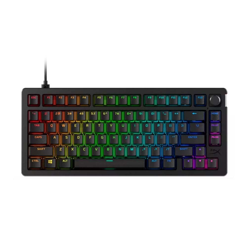 TECLADO GAMING HYPERX ALLOY RISE 75% MECÁNICO, RETROILUMINADO RGB, COMPACTO Y VELOZ - 1