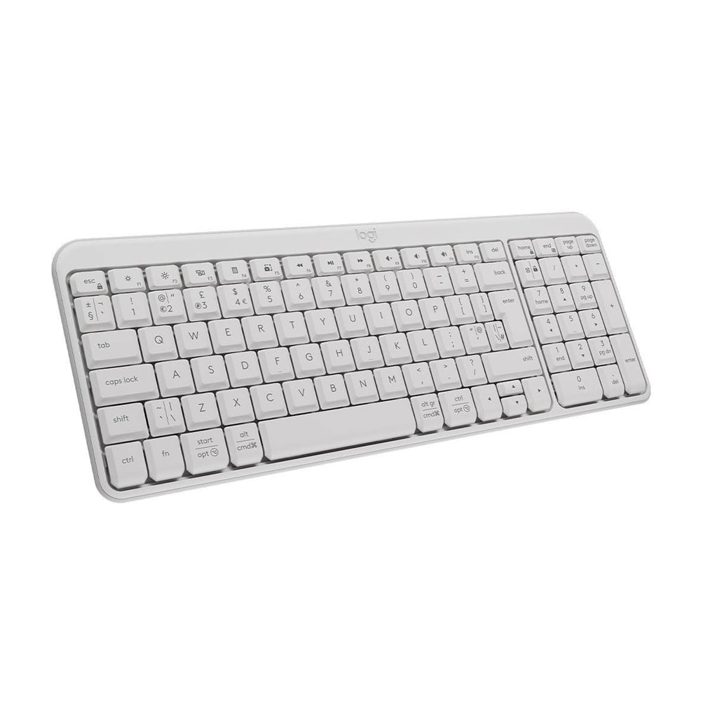TECLADO LOGITECH K250 BLUETOOTH COMPACTO BLANCO - IDEAL PARA ESCRITURA EFICIENTE Y PORTÁTIL - 1