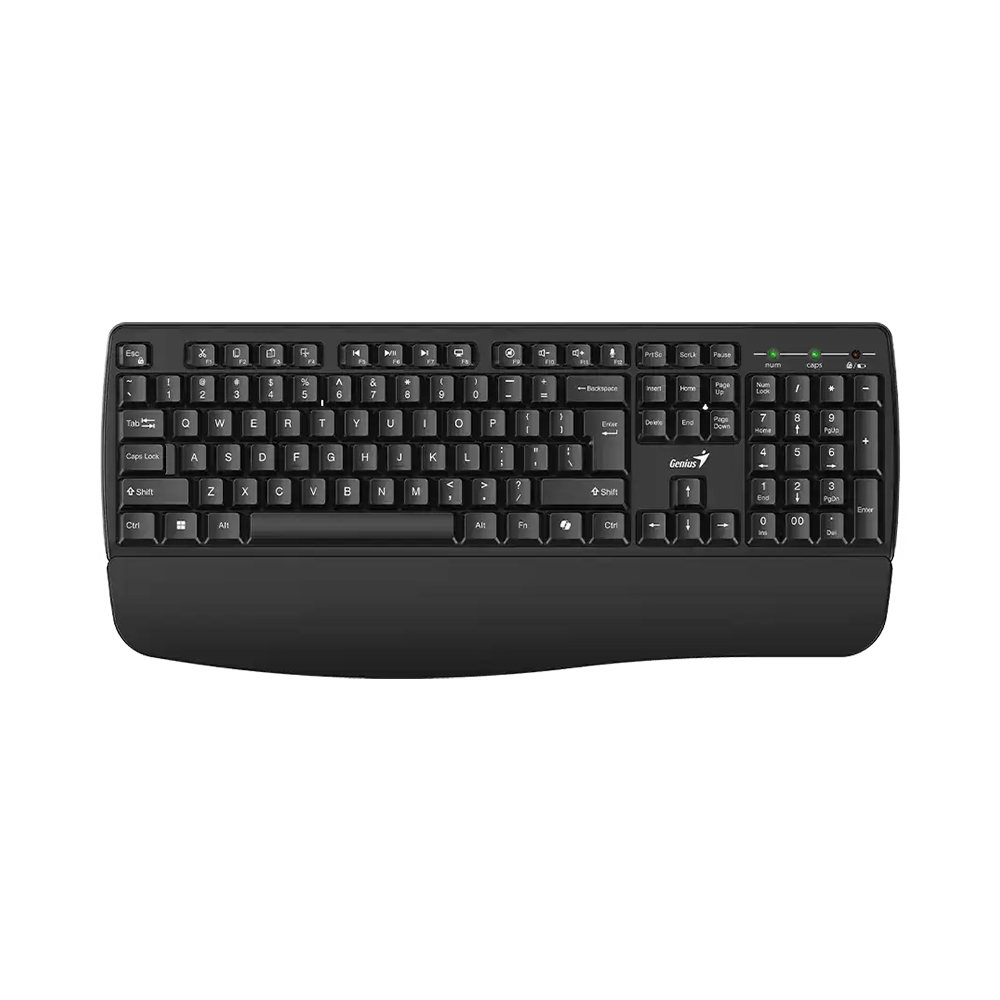 TECLADO GENIUS ERGO KB-7123 AI: MULTIMEDIARIO USB, ERGONOMÍA, COLOR NEGRO, IDEAL PARA PC Y LAPTOP - 1