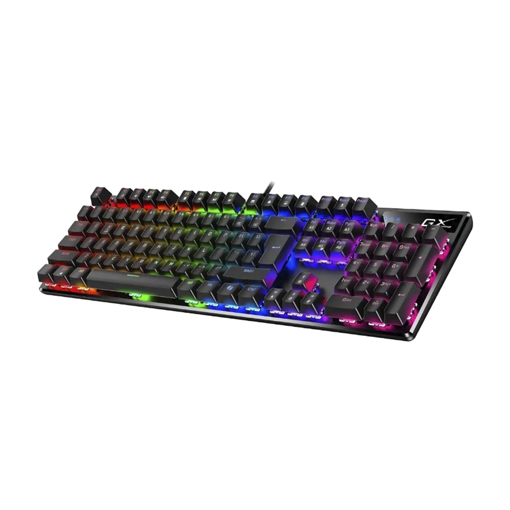 TECLADO MECÁNICO GAMING GENIUS GX SCORPION K12 RGB LED USB - SWITCHES MARRONES, NEGRO COMPACTO - 1