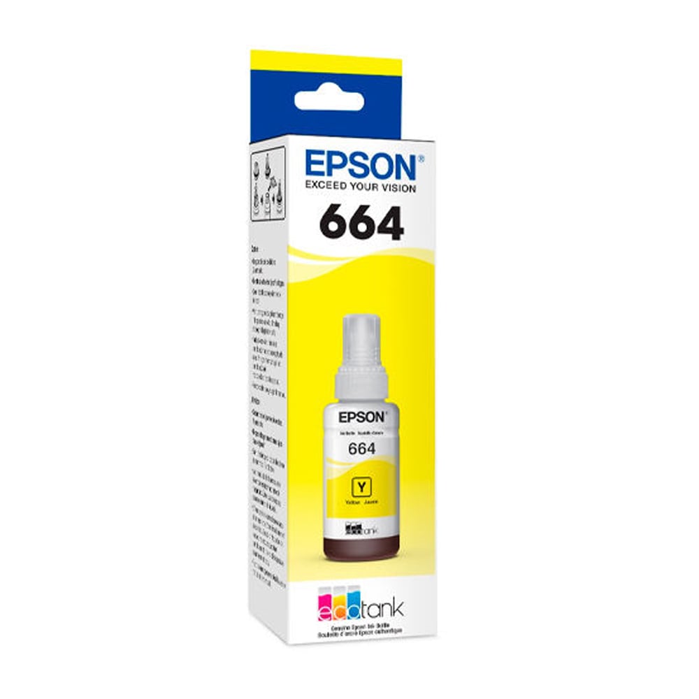 TINTA EPSON 664 AMARILLO, COMPATIBLE L210, L355, L555 - 1