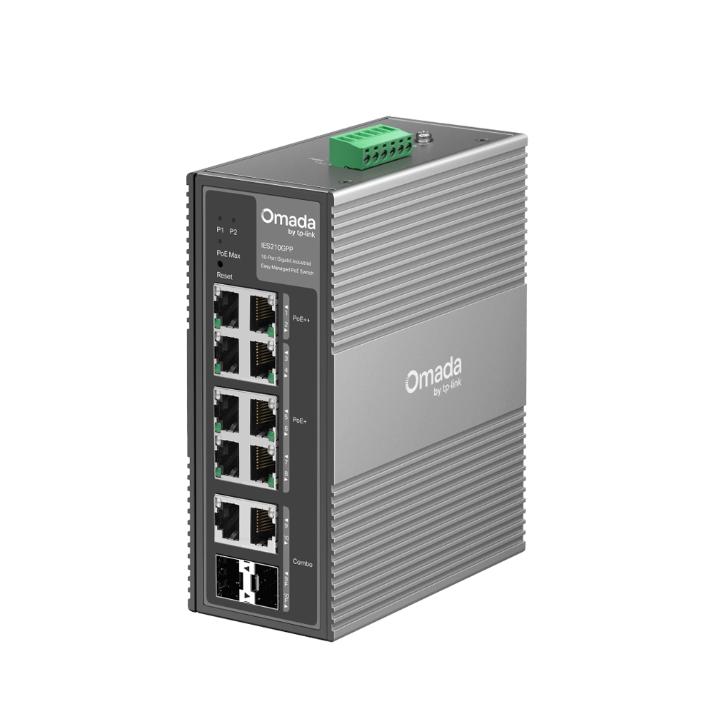 TP-LINK OMADA IES210GPP, SWITCH POE DE 10 PUERTOS GIGABIT, IDEAL PARA REDES DE ALTA VELOCIDAD - 1