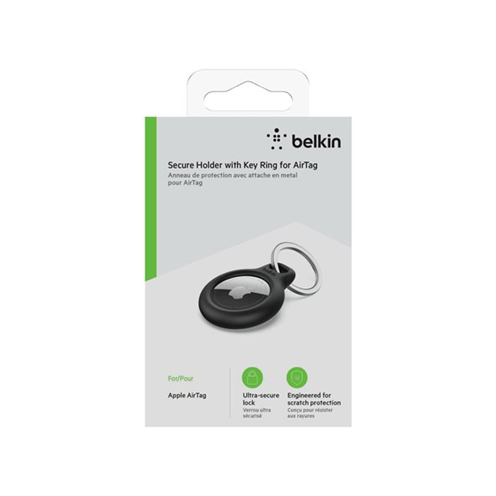 SOPORTE DE SEGURIDAD BELKIN PARA AIRTAG BLUETOOTH - NEGRO, PROTECCIÓN ANTIPÉRDIDA Y FÁCIL INSTALACIÓN - 1