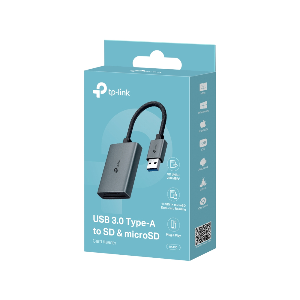 LECTOR GRABADOR TP-LINK UA430 USB 3.0 PARA MEMORY CARDS - ALTA VELOCIDAD Y CONECTIVIDAD EFICIENTE - 1