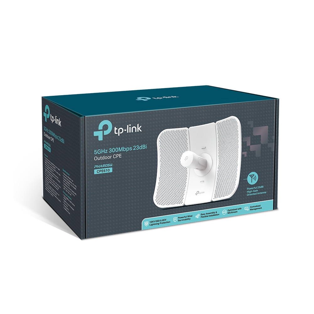 ACCESS POINT TP-LINK 5GHZ CPE CON ANTENA EXTERIOR 23DBI - CONECTIVIDAD POTENTE Y AMPLIA COBERTURA - 1
