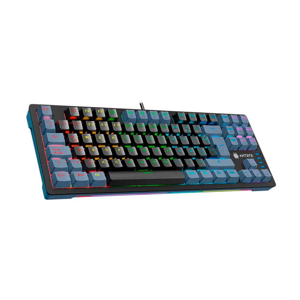 TECLADO GAMING ANTRYX MK-840L TKL RGB AZUL RETROILUMINADO, COMPACTO Y ELEGANTE EN NEGRO - 1