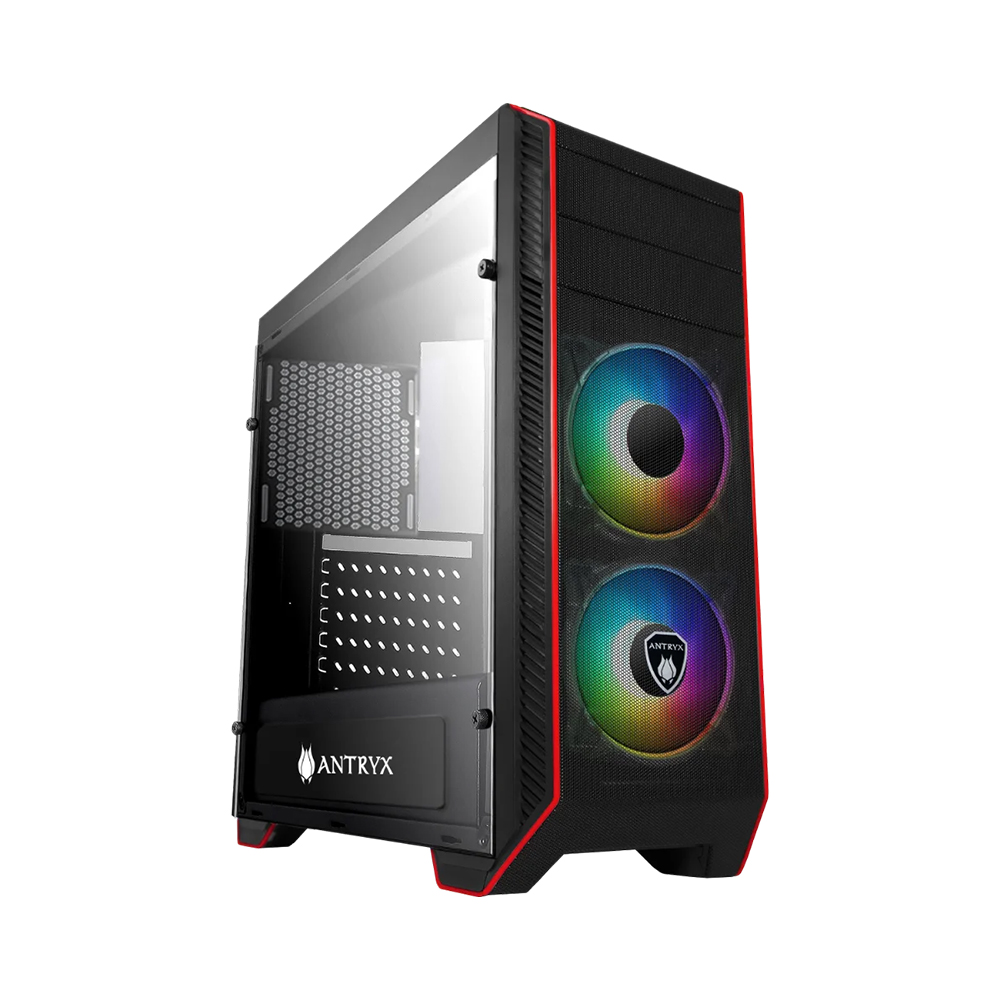 CASE MID TOWER ANTRYX RX-380 600W COLOR NEGRO DISEÑO GAMING IDEAL PARA PC - 1