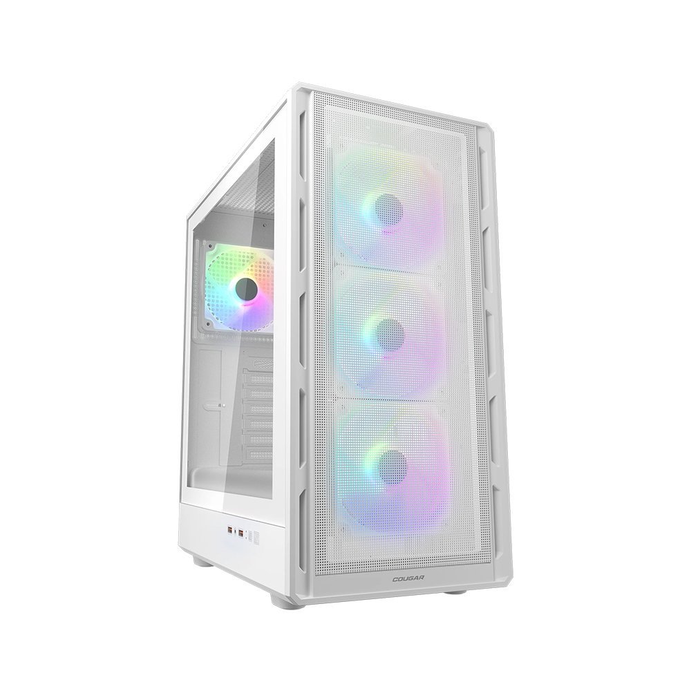 GABINETE COUGAR AIRFACE PURE RGB MEDIA TORRE BLANCO ATX MICRO ATX MINI ITX VIDRIO TEMPLADO 5 COMPARTIMIENTOS - 1
