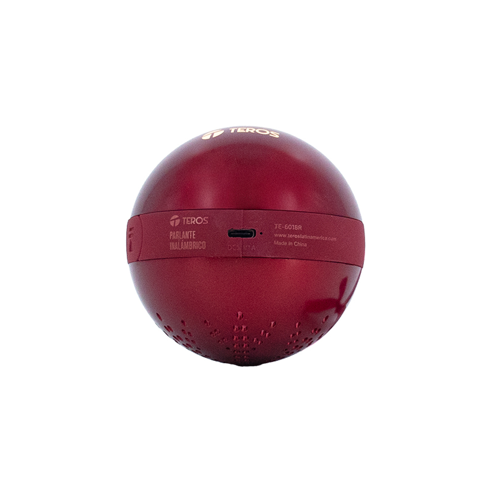PARLANTE INALÁMBRICO TEROS TE-6018R BLUETOOTH 5.3 USB-C COLOR ROJO 10W POTENCIA COMPACTO - 1