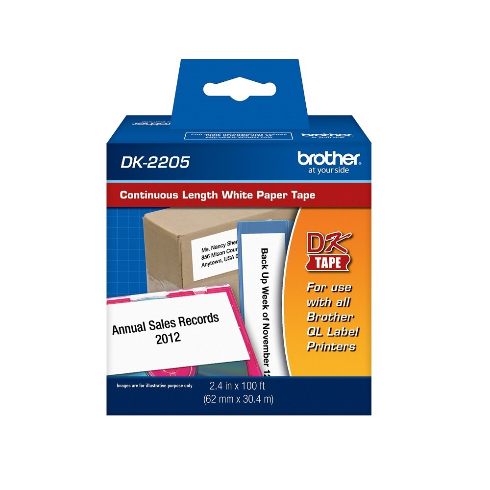 ETIQUETA AUTOADHESIVA DE PAPEL BROTHER DK2205 2-3/7' NEGATIVA - 1