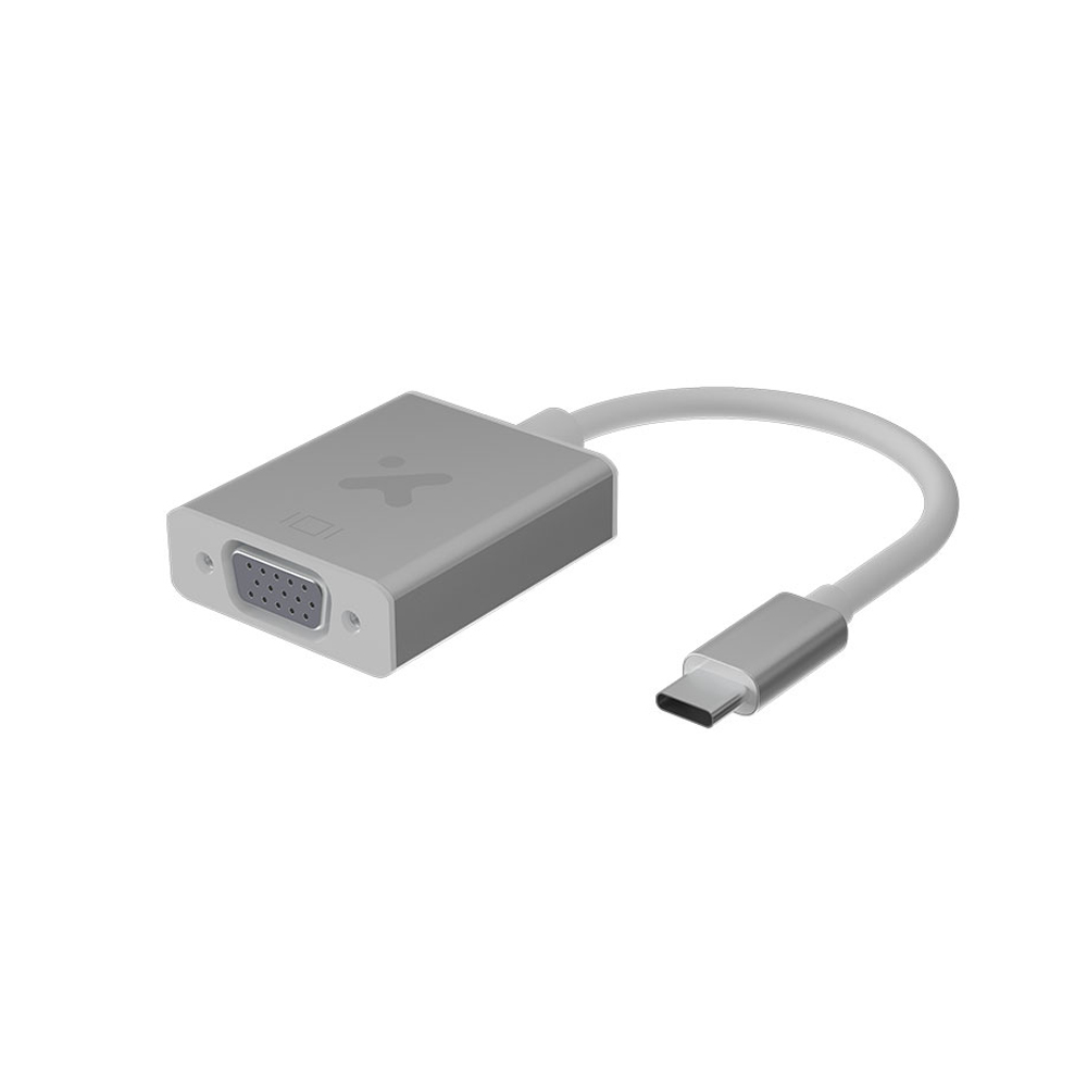ADAPTADOR DE PANTALLA XTECH USB TYPE C A VGA ALUMINIO PLATA MODELO XTC-552 - 1