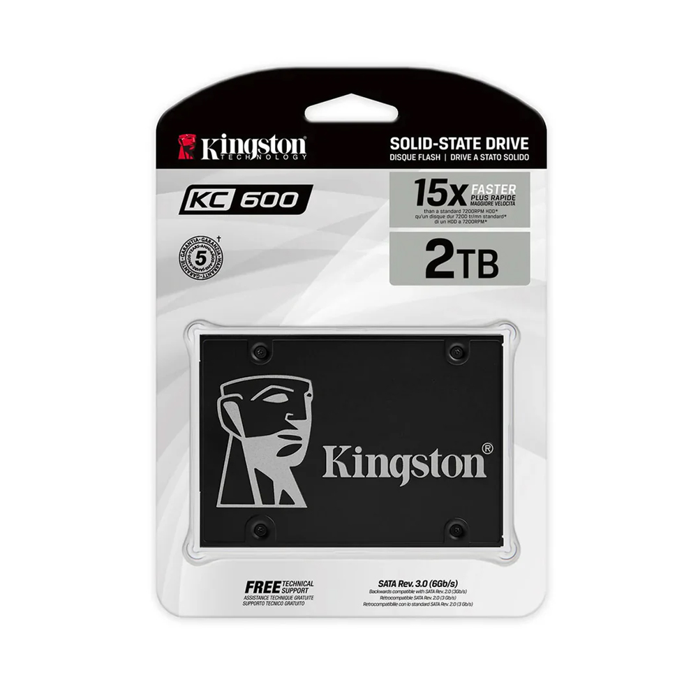 KINGSTON KC600 SSD DE 2TB 2.5' SATA - ALTA VELOCIDAD 550MB/S, COMPATIBLE CON PORTÁTILES Y PCS - 1
