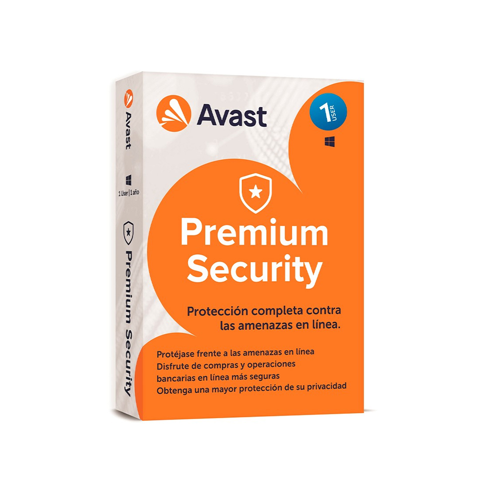 ANTIVIRUS AVAST PREMIUM SECURITY 1 USUARIO PROTECCIÓN AVANZADA SEGURIDAD CIBERSEGURIDAD SOFTWARE - 1