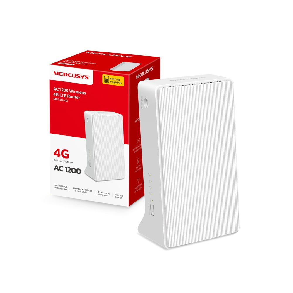 TP-LINK MERCUSYS MB130-4G ROUTER AC1200 WI-FI DOBLE BANDA 4G CONECTIVIDAD RÁPIDA - 1