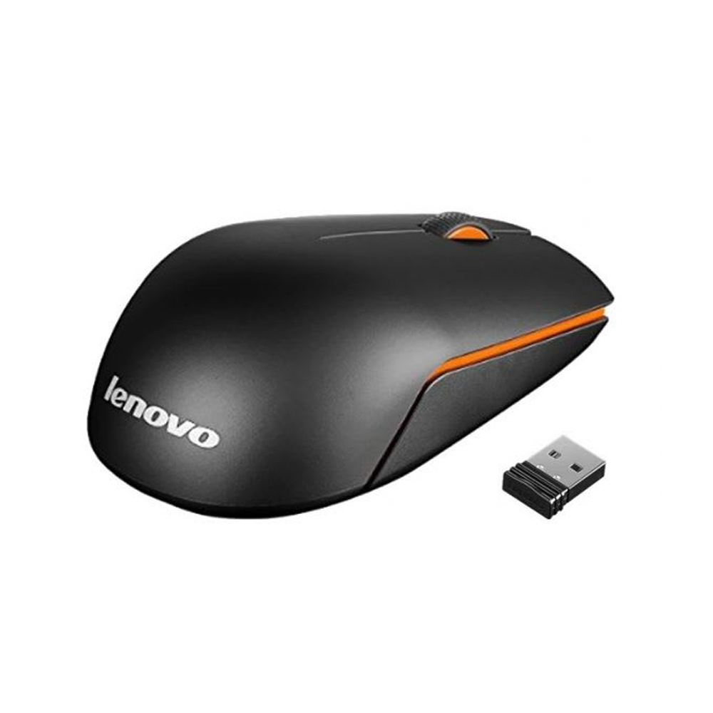 MOUSE LENOVO 300 INALÁMBRICO USB LÁSER 1000 DPI 3 BOTONES COLOR NEGRO - 1