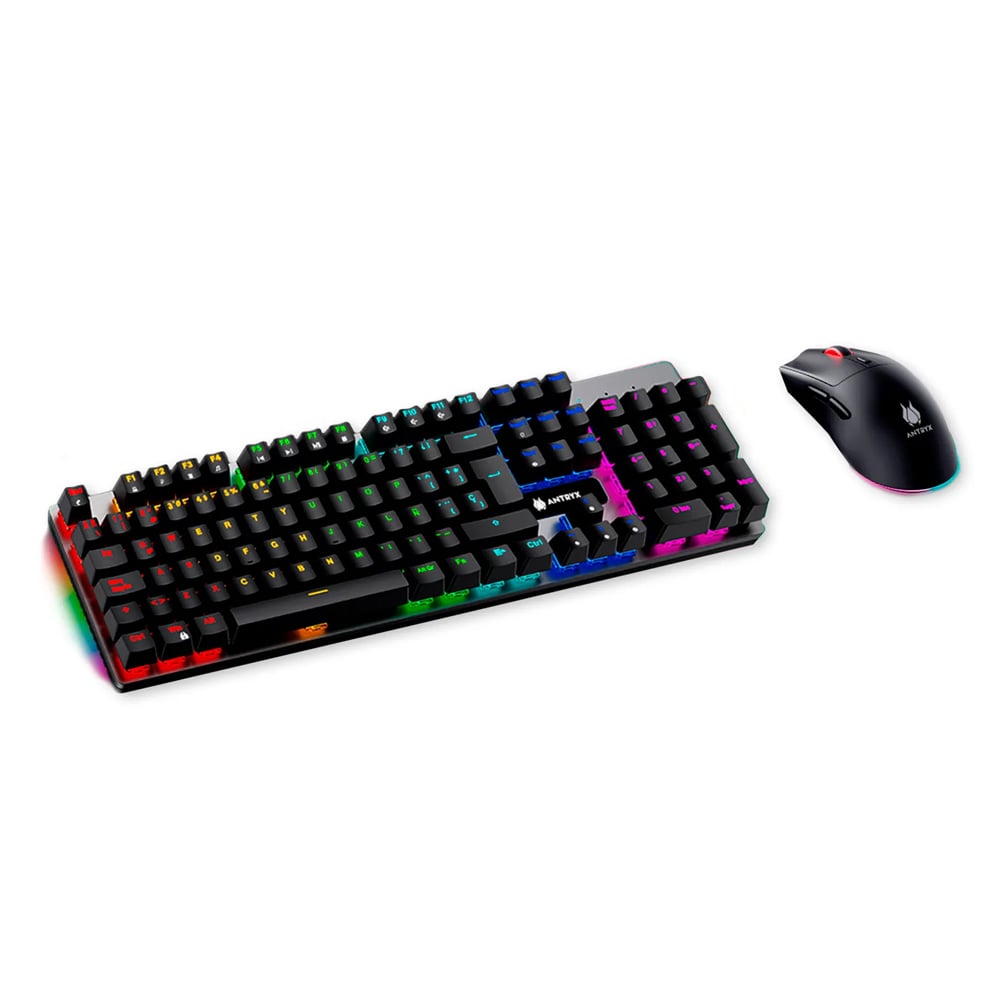 TECLADO Y MOUSE GAMING ANTRYX GC-4500 SW-RED RGB MECÁNICO INALÁMBRICO BLUETOOTH USB - 1